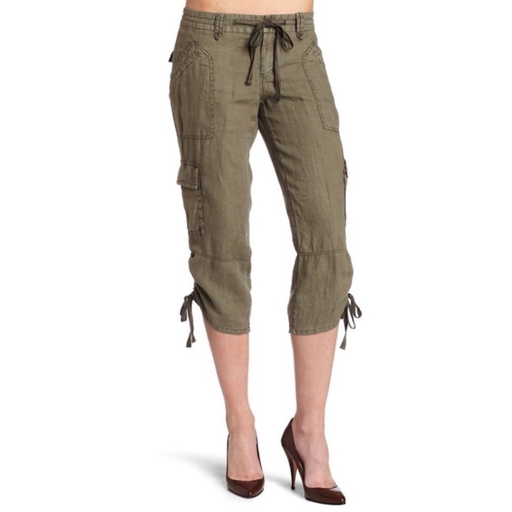 nwt JOIE Delancy Cargo Linen Pants - Fatigue - 6